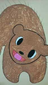 Art hand Auction B5 사이즈 원본 손으로 그린 삽화 일러스트 웃는 곰, 만화, 애니메이션 상품, 손으로 그린 그림