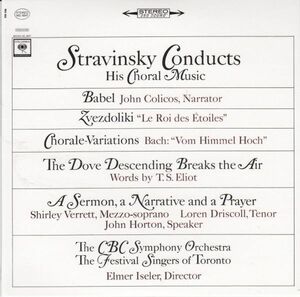 [CD/Sony]ストラヴィンスキー:アンセム「鳩は空気を引き裂いて降りる」&カンタータ「バベル」他&I.ストラヴィンスキー&CBC交響楽団 1962他