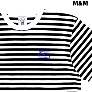 L 新品【M&M BORDER S/S T-SHIRT Black×White 21-MT-012-1 エムアンドエム ボーダー Tシャツ M and M ブラックxホワイト 黒x白】