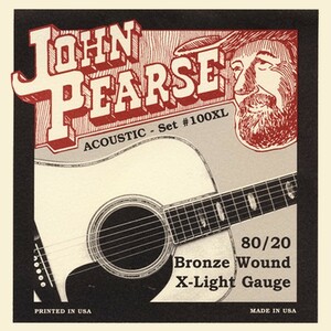 John Pearse #100XL Extra Light 010-047 80/20 Bronze ジョン ピアース アコギ弦