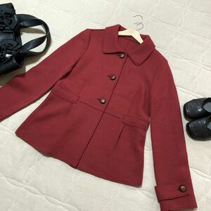 895* Leilian Cara ok rus9* almost unused * settled red . button . pretty . position coat * size 9