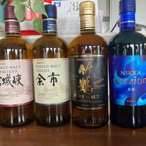 値下げ!竹鶴、余市、宮城峡、セッションNV700ml 4本