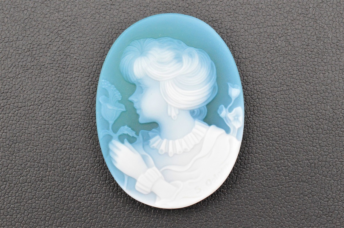 ◆S.Ostgen◆Stone cameo loose stone approx. 40.00 x 30.36 mm approx. 9.12 g [45.6 ct] Collection Artist CH-310, Women's Accessories, brooch, cameo