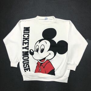 ★ Mickey Mouse ミッキーマウス 80's 90's USA製 両面 ビッグプリント スウェット トレーナー L