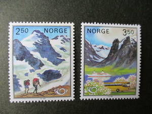 北欧の協力ーフィヨルド地方ほか　2種完　未使用　1983年　ノールウェイ共和国　VF・NH