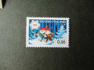 クリスマスのプレゼントを配るエルグ　１種完　1974年　未使用　フィンランド共和国　VF/NH　クリスマス切手