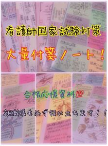 看護師国家試験対策 大量付箋 看護学生 付箋ノート 検査 レビューブック