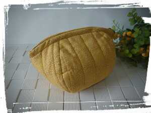 *** hand made make-up pouch [ acorn pouch yellow color ] ***