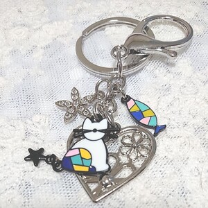 ねこちゃんキーホルダー バッグチャーム*ハンドメイド