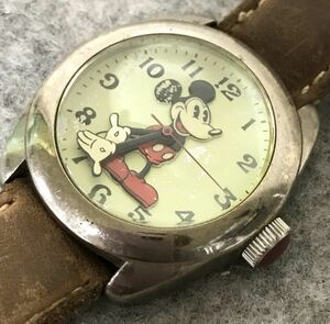 電池交換★動作品 ミッキーマウス 腕時計 ディズニー 1930年代 ミッキーのピクニック時代