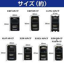 ホンダAタイプ N BOXカスタム H23.12～現在 LED/ホワイト 温度計+USBポート 充電 12V 2.1A 増設 パネル USBスイッチホールカバー 電源_画像5