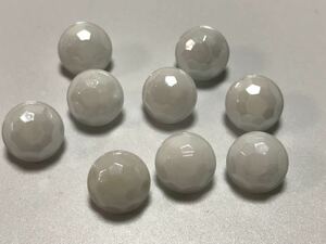  glass button 9 piece small button white button Russia made Vintage 