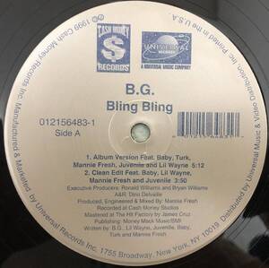 SOUTH CLUB HIT / B.G. / BLING BLING / FEAT BIG TYMERS & HOT BOYZ / US ORIGINAL / 1999 HIPHOP