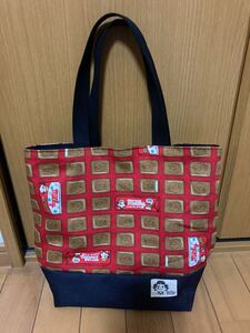 ペコちゃん ミルキーチョコレート柄 赤 ミニトートバッグ ハンドメイド
