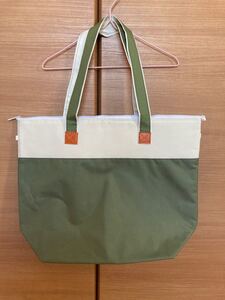 ファスナー付き 保冷 保温 トートバッグ グリーン 緑 シンプル レジャーバッグ