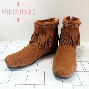 MINNETONKA ミネトンカ HI TOP BACK ZIP BOOT Taupe ハイトップ ショートブーツ 23cm