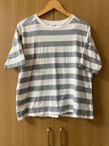 niko and... ニコアンド ボーダー Tシャツ 半袖 グレー