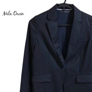 美品★Mila Owen ミラオーウェン★テーラードジャケット ストライプ 紺 スーツ ネイビー