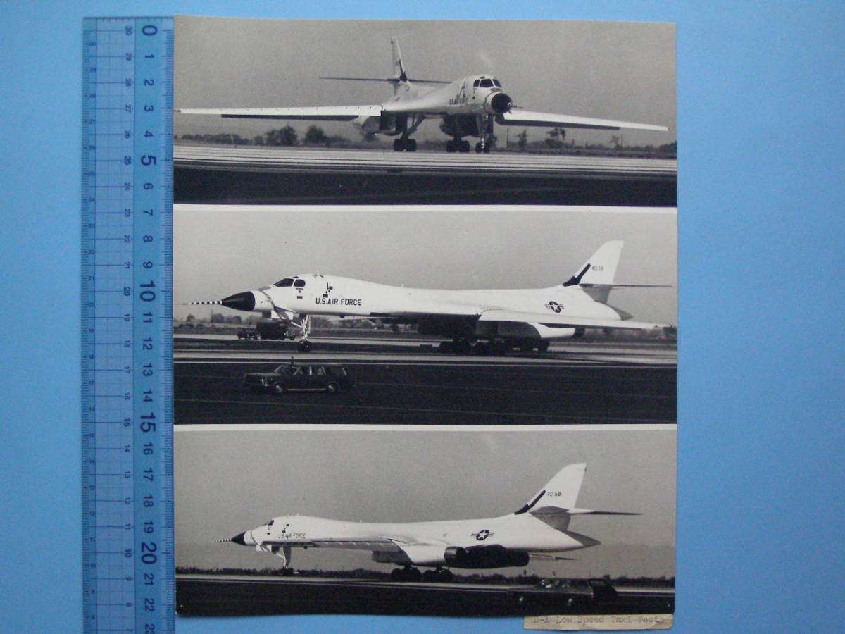 (B28) Photo Old Photo Airplane U.S. Air Force Rockwell B-1 7 photos in total 5 photos of paintings 1 photo of unfolded view Variable-wing supersonic strategic bomber, antique, collection, printed matter, others