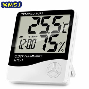 大人気 屋内・屋外デジタル温度計 湿度 目覚まし時計 アラーム機能 カレンダー 置時計 温度計 軽量 持ち運び便利 スタンド付き