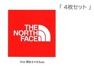 ノースフェイス TNF ステッカー NN32014 Red 新品 防水素材 ＜ 4枚セット ＞