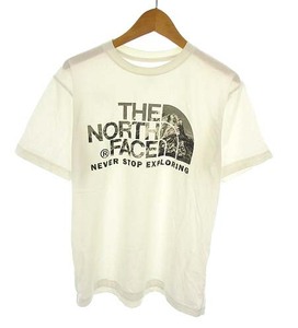 ザノースフェイス THE NORTH FACE トップス カットソー Tシャツ 半袖 プリント ストレッチ コットン混 綿 NT31501 ホワイト 白 S メンズ