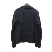 ユナイテッドアローズ UNITED ARROWS テーラード ジャケット 38 M 紺 ネイビー リネン シングル 1B 無地 シンプル 美品 レディース_画像2