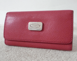  Tod's TOD'S leather pink 4 ream key case 
