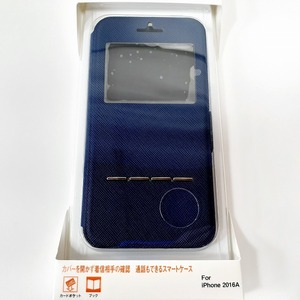 iPhone 7 8 SE2 アイフォン 着信応答対応窓付き アウターポケット ブックタイプ スマホケース ネイビー 新品