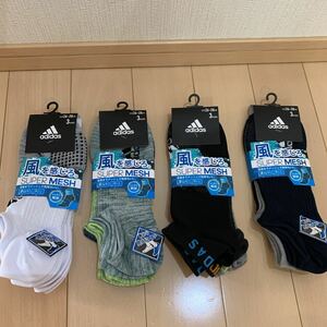 送料無料　未使用　adidas アディダス　ショートソックス 26～28㎝　12足セット　スーパーメッシュ　足底までメッシュ　メンズ靴下