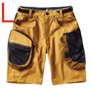  new goods Work man L size put on bag multi pocket removable type short pants yellow outdoor fishing camp Gold Camel 