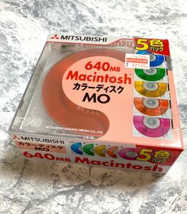MO Macintoshフォーマット　640MB 5色セット　☆未開封