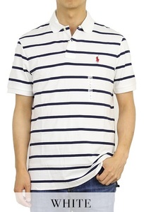 新品 アウトレット 3504 Mサイズ 半袖 ポロ シャツ polo ralph lauren ポロ ラルフ ローレン 白 ソフトタッチジャージー ボーダー