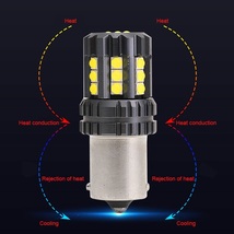 アベンシス（マイナー1回目）AZT250系 セダン 交換用 S25 シングル 平行ピン LED バックランプ 3030 SMDチップ 24連発搭載 リバースライト_画像6