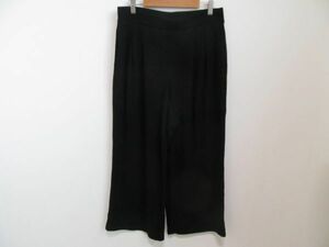 (44588)UNIQLO　ユニクロ　ポンチタックワイドパンツ　ブラック　USED