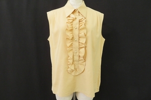 #spc Chanel CHANEL shirt * blouse 42 no sleeve 02P frill lady's [602705]