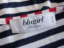 #snc ブルーガール BLUGIRLBLUMARINE チュニック カットソー 46 ボーダー イタリア製 半袖 大きいサイズ レディース [679693]_画像6