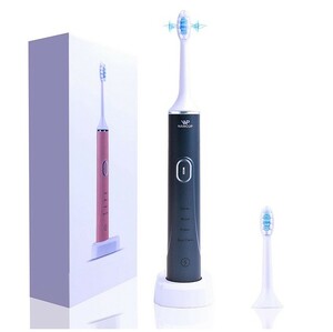 超音波歯ブラシ 電動歯ブラシ USBワイヤレス充電 替えブラシ2本 IPX7防水