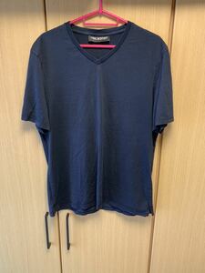 国内正規 18SS Neil Barrett ニールバレット Vネック Tシャツ カットソー 紺 S PBJT71 A518S