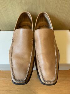 正規 SANTONI サントーニ レザー スリッポン フラットシューズ 薄茶 6