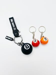 キーホルダー ビリヤードボール キーホルダー 8/3/5三個セット