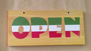 OPEN,CLOSE wooden .... return signboard 250mm×115mm ②