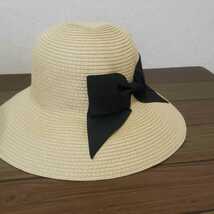 シンプルリボンの可愛い帽子★ 黒リボン _画像4