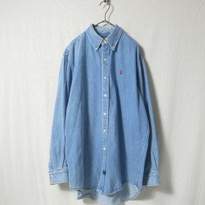 80s 90s POLO COUNTRY ポロカントリー 長袖 デニムシャツ M / ビンテージ ダンガリーシャツ ラルフローレン