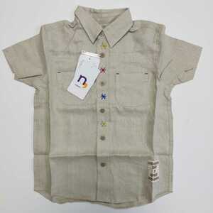 ニッセンnissen　110cm男の子　半袖シャツ　　タグ付き　トップス　ボタンシャツ
