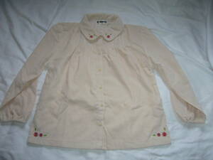  non-standard-sized mail possible child clothes Kids 130cm flower. .... beige group? lovely? stylish? blouse 