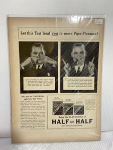 1938年6月6日号LIFE誌広告切り抜き【LUCKY STRIKE HALF AND HALF/パイプシガレット】アメリカ買い付け品30sビンテージインテリア