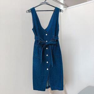 oneway ワンウェイ デニム デニムワンピース ジャンパースカート ブルー デニム シンプル リボン