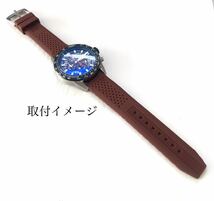 腕時計 シリコン ラバーベルト 22mm ブラウン 茶 ドット 尾錠タイプ 【対応】タグホイヤー カレラ モナコ アクアレーサー等 Tag Heuer_画像5