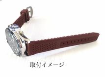 腕時計 シリコン ラバーベルト 22mm ブラウン 茶 ドット 尾錠タイプ 【対応】タグホイヤー カレラ モナコ アクアレーサー等 Tag Heuer_画像7